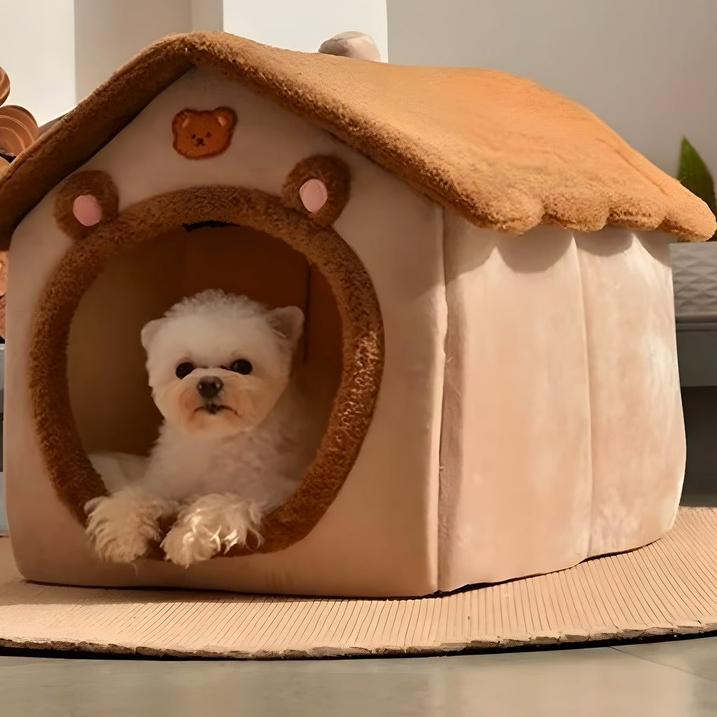 Niche d'intérieur pliable en polaire pour chiot jusqu'à 4 kg