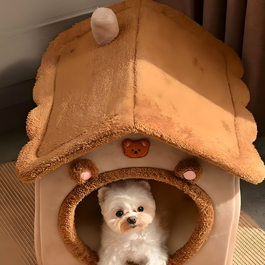 Niche d'intérieur pliable en polaire pour chiot jusqu'à 4 kg