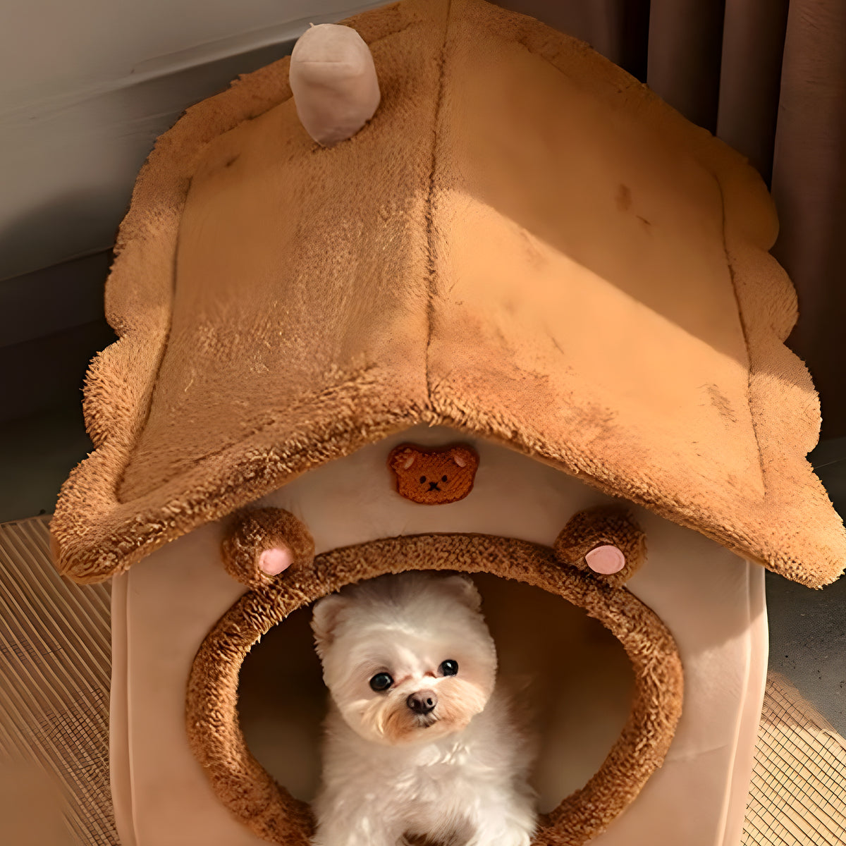 Niche d'intérieur pliable en polaire pour chiot jusqu'à 4 kg