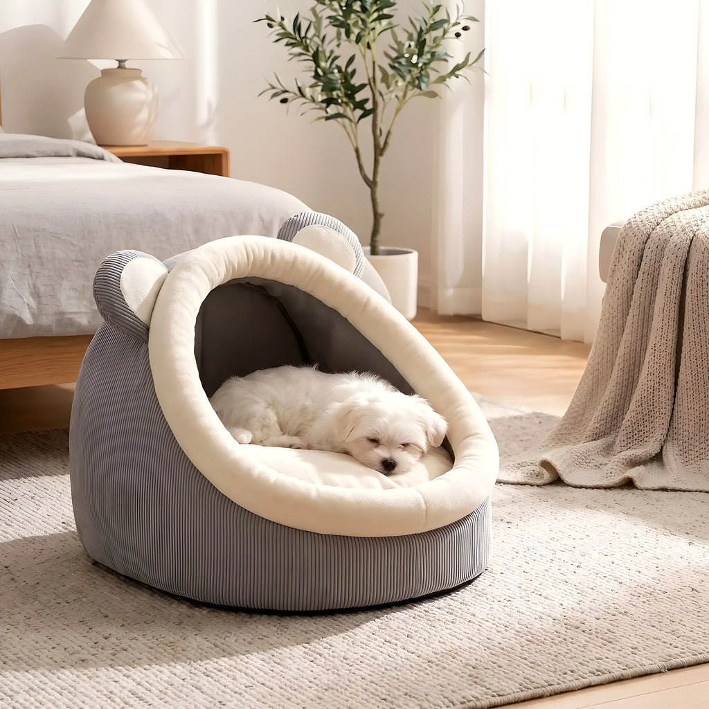Niche douillette pour mini chien avec balle