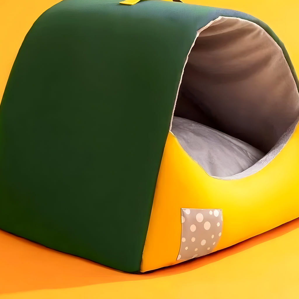 Niche en velours cristal imperméable pour petit chien
