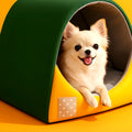 Niche en velours cristal imperméable pour petit chien