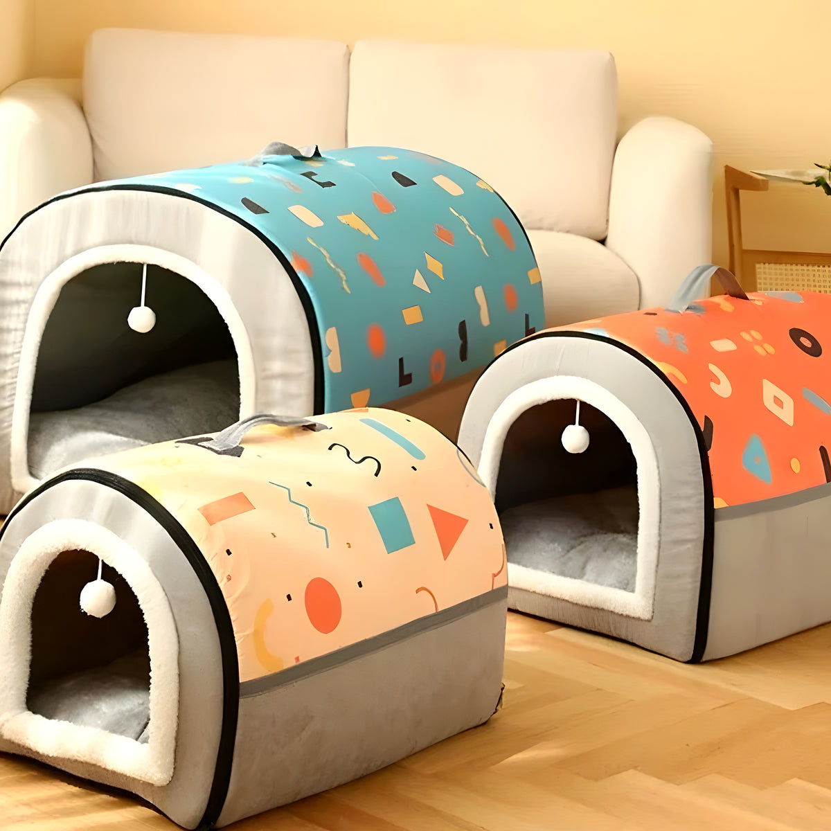Niche grotte d'intérieur pliable pour chien, S à XL