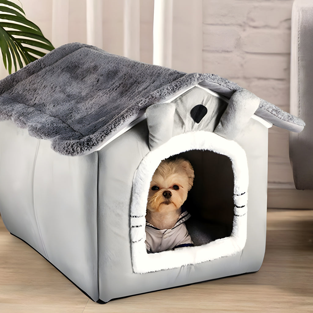 Niche maison en flanelle pour petit chien, S ou M