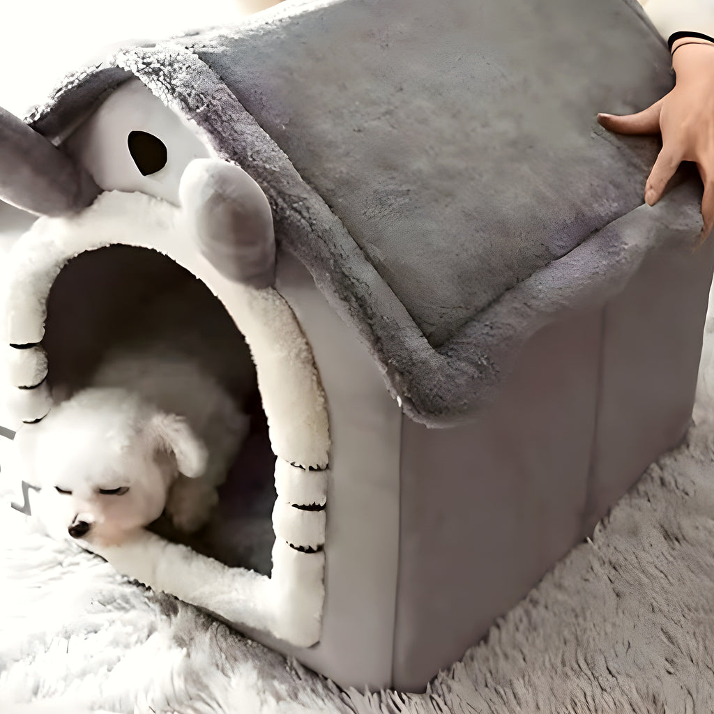 Niche maison en flanelle pour petit chien, S ou M