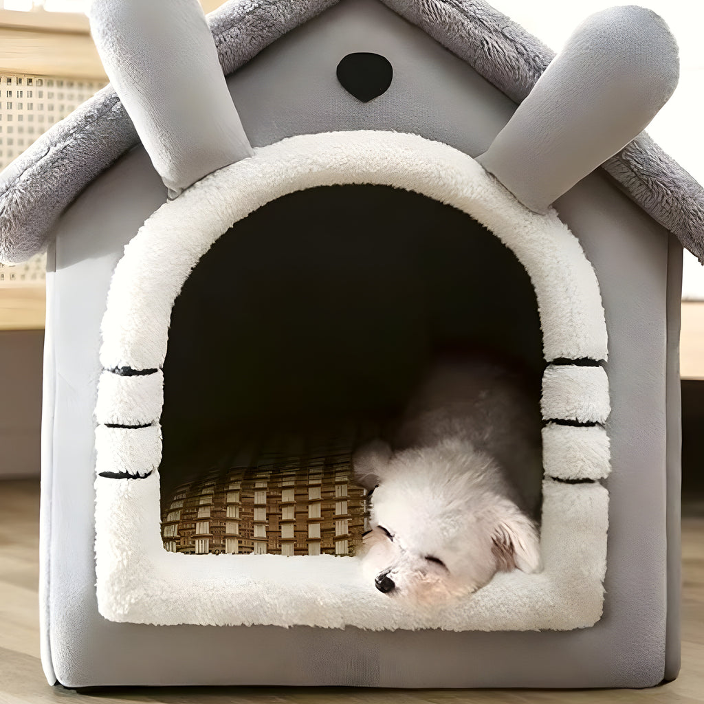 Niche maison en flanelle pour petit chien, S ou M
