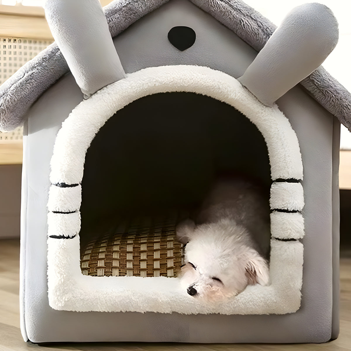 Niche maison en flanelle pour petit chien, S ou M