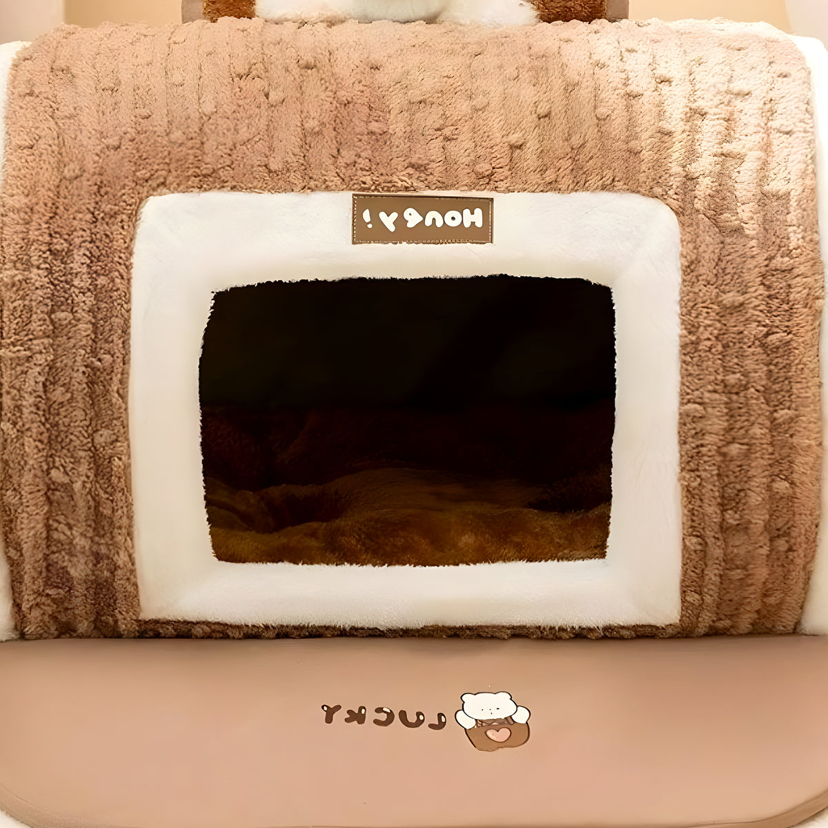 Niche maison en velours hypoallergénique, 4 tailles