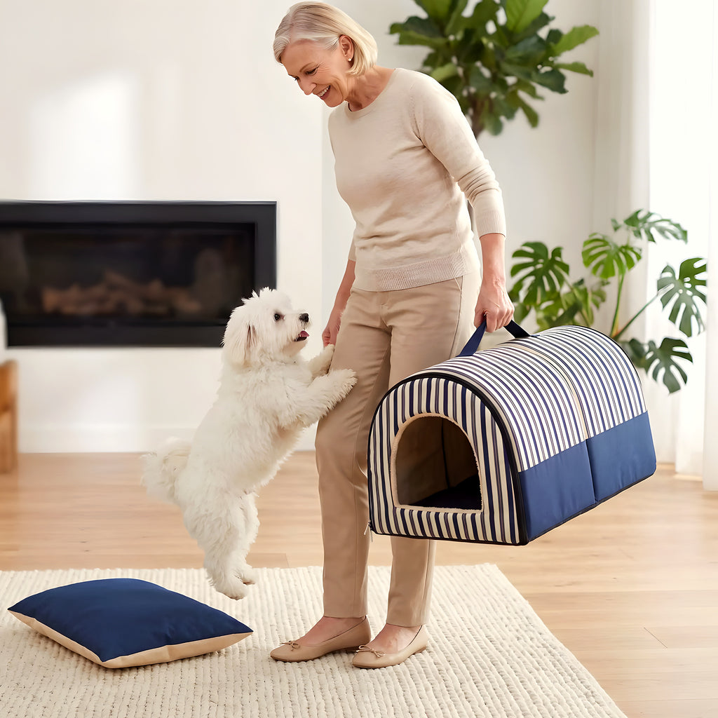 Niche pliable 2-en-1 pour petit chien, 3 coloris