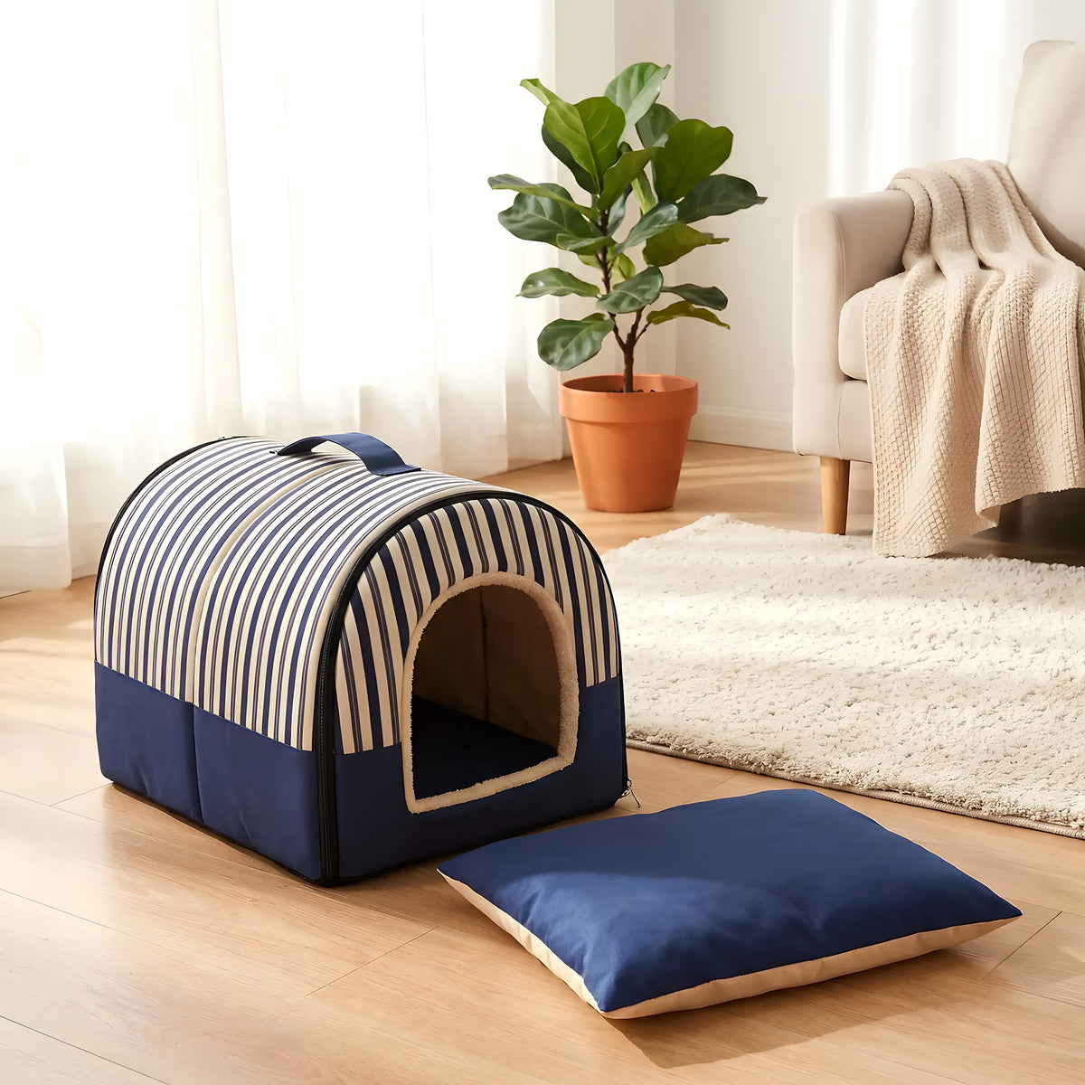Niche pliable 2-en-1 pour petit chien, 3 coloris
