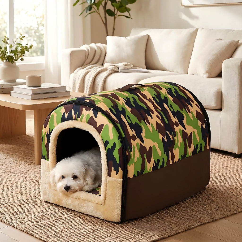 Niche pliable camouflage pour petit chien, 3 tailles