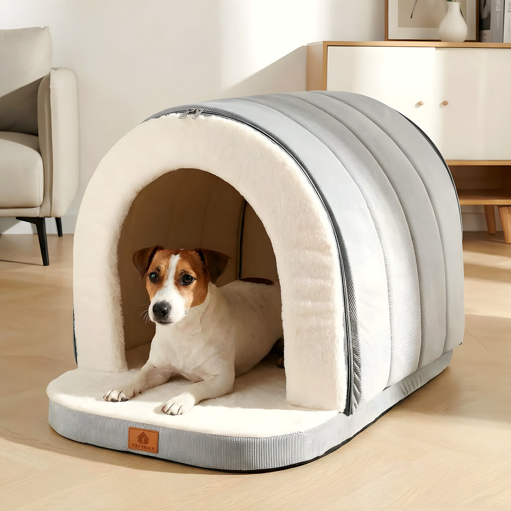 Niche pliable ouverte ou fermée pour petit chien