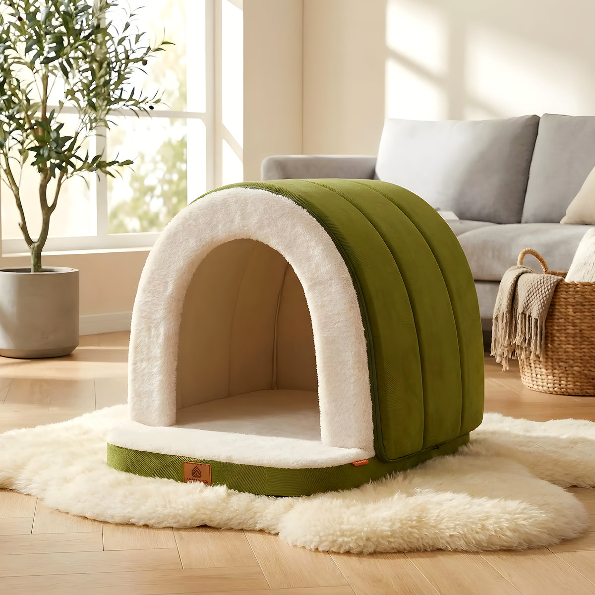 Niche pliable ouverte ou fermée pour petit chien
