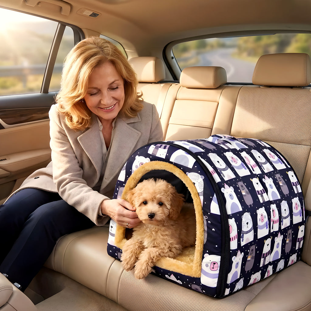 Niche pliable pour chiot Ours polaire ou Savane