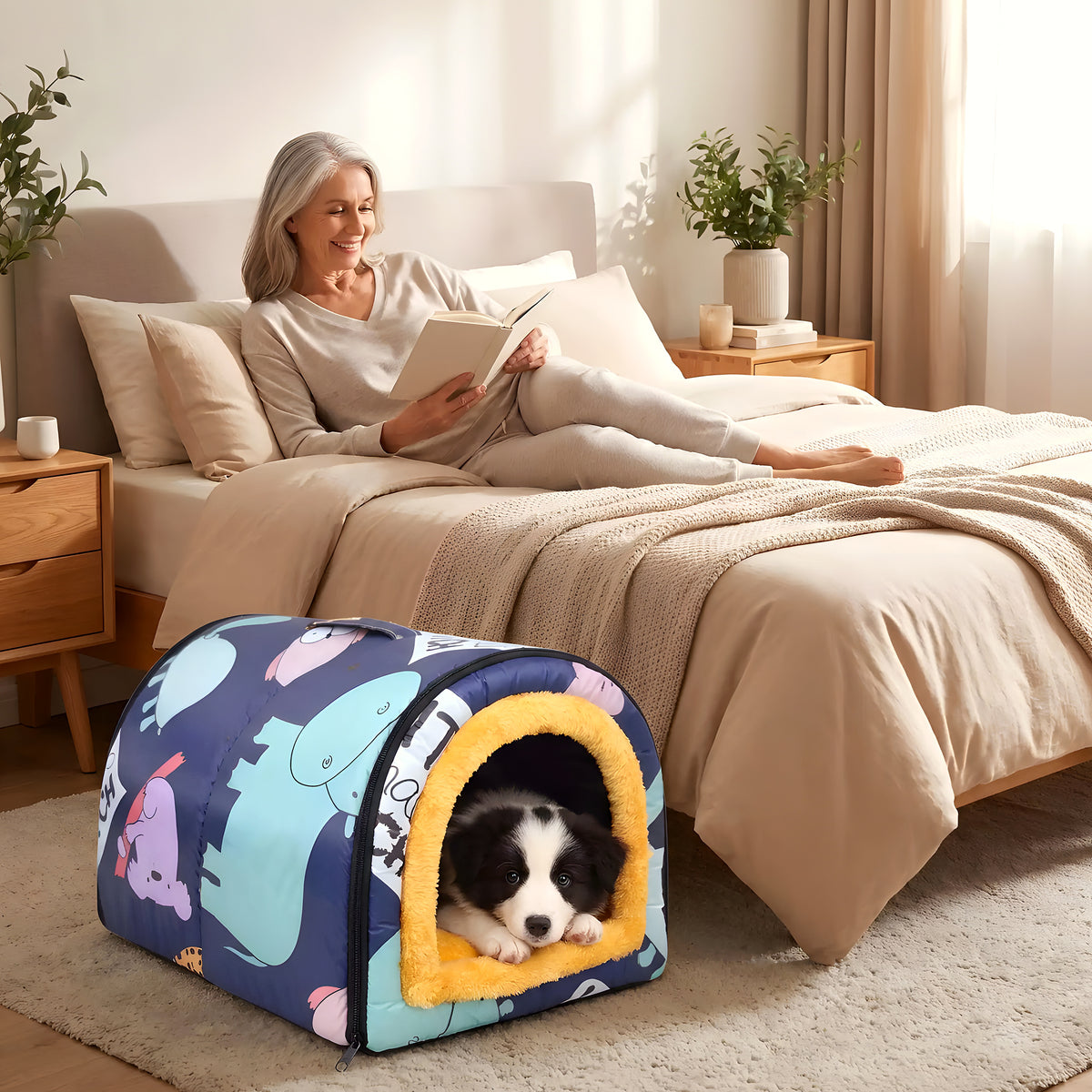 Niche pliable pour chiot Ours polaire ou Savane