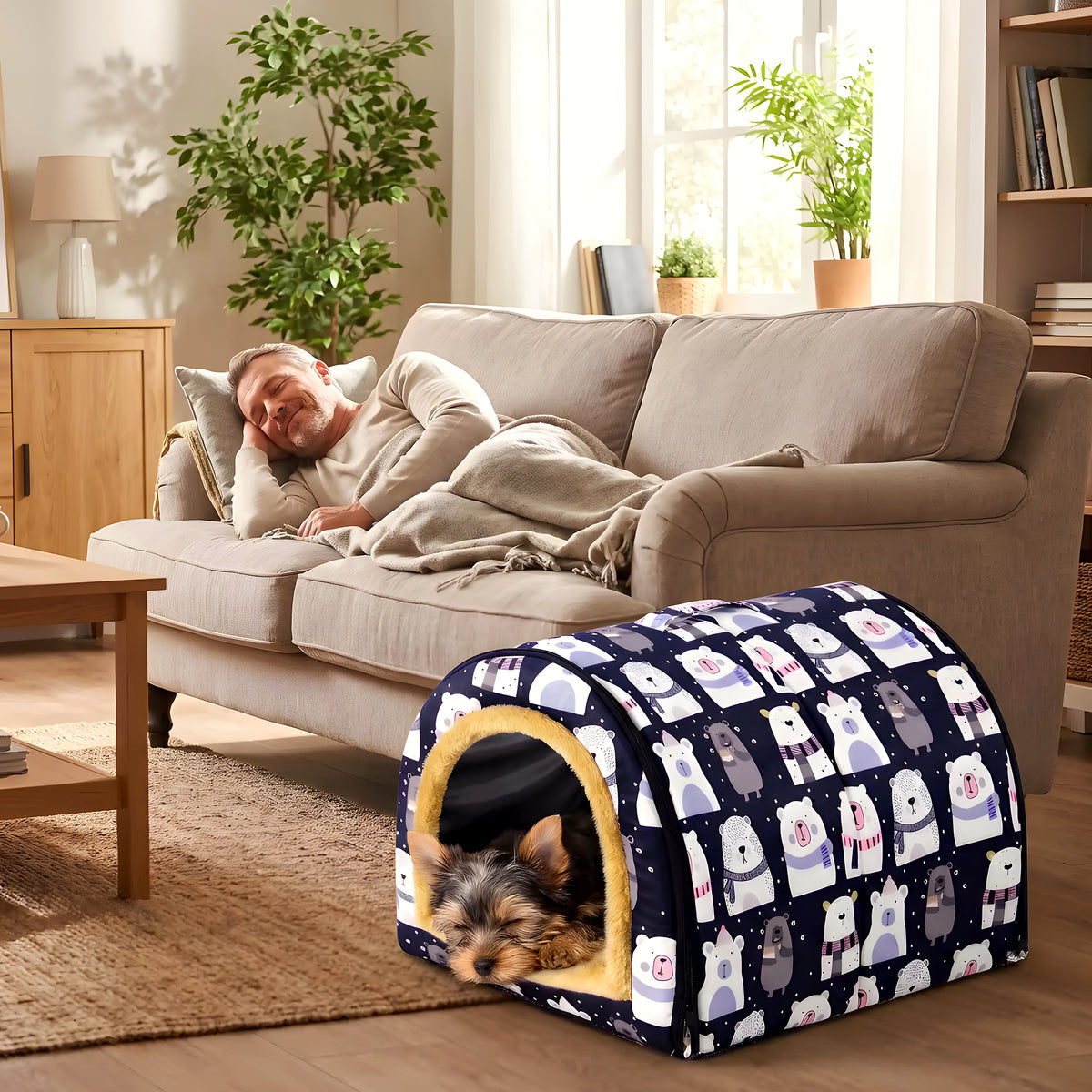 Niche pliable pour chiot Ours polaire ou Savane