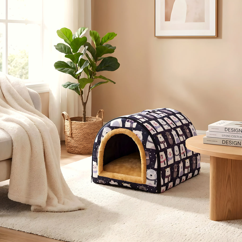 Niche pliable pour chiot Ours polaire ou Savane