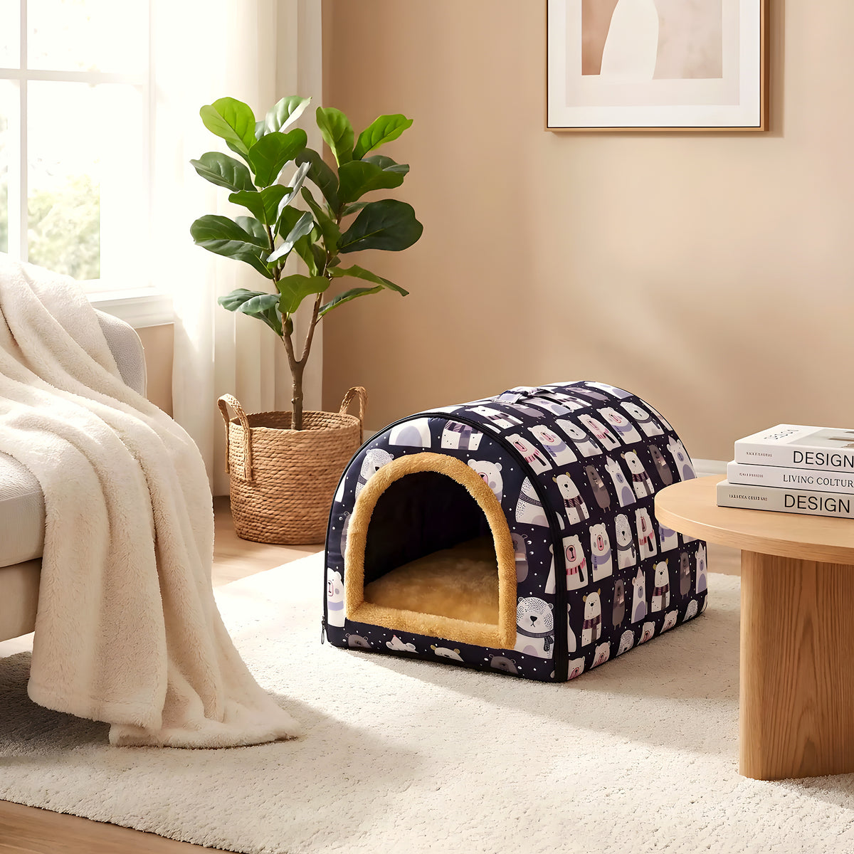 Niche pliable pour chiot Ours polaire ou Savane