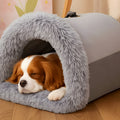 Niche portable en peluche avec poignée pour petit chien