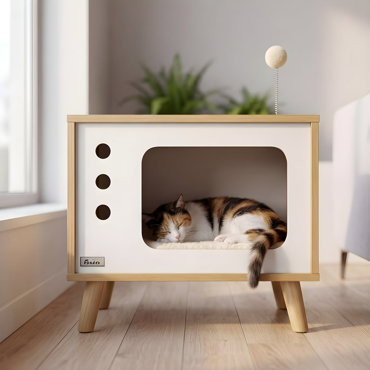 Niche télé vintage pour chat