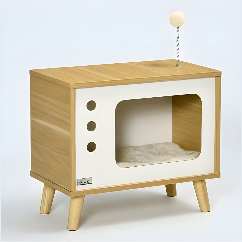 Niche télé vintage pour chat