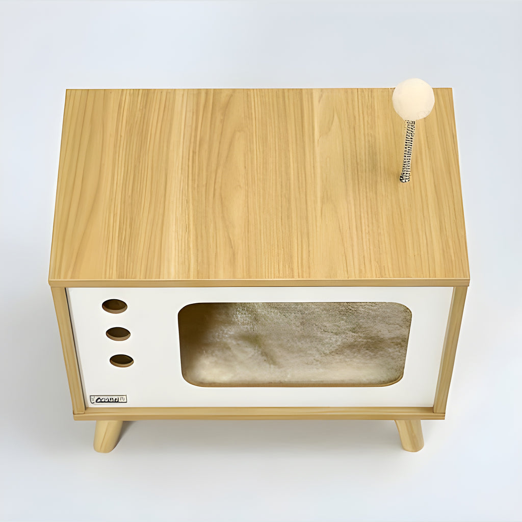 Niche télé vintage pour chat