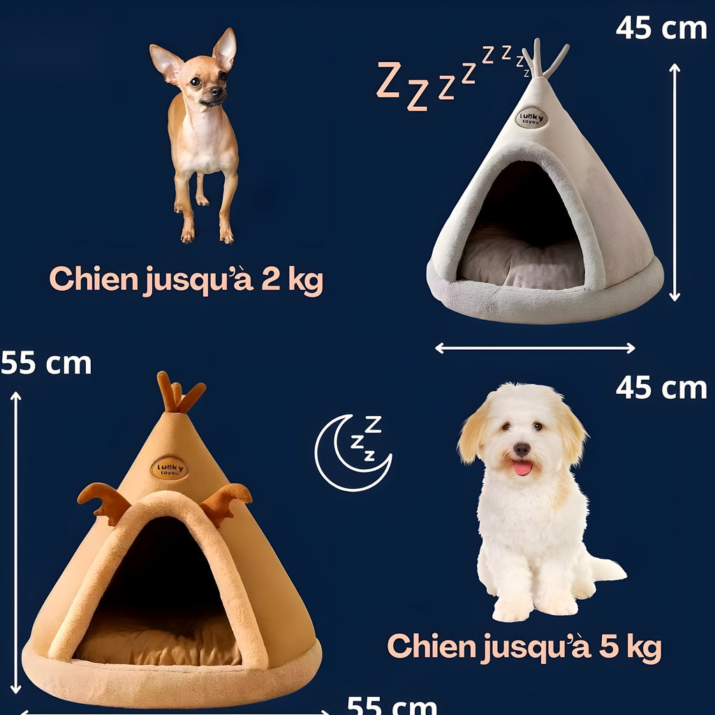 Niche tipi 100 % coton résistante aux griffures
