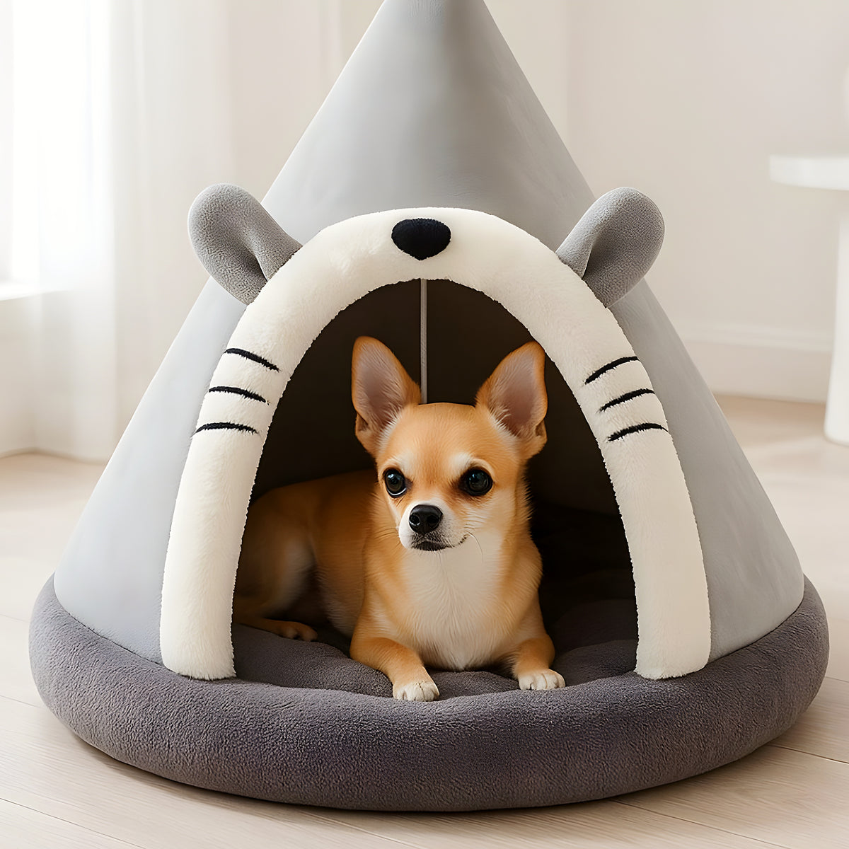 Niche tipi en coton pour petit chien, 3 coloris