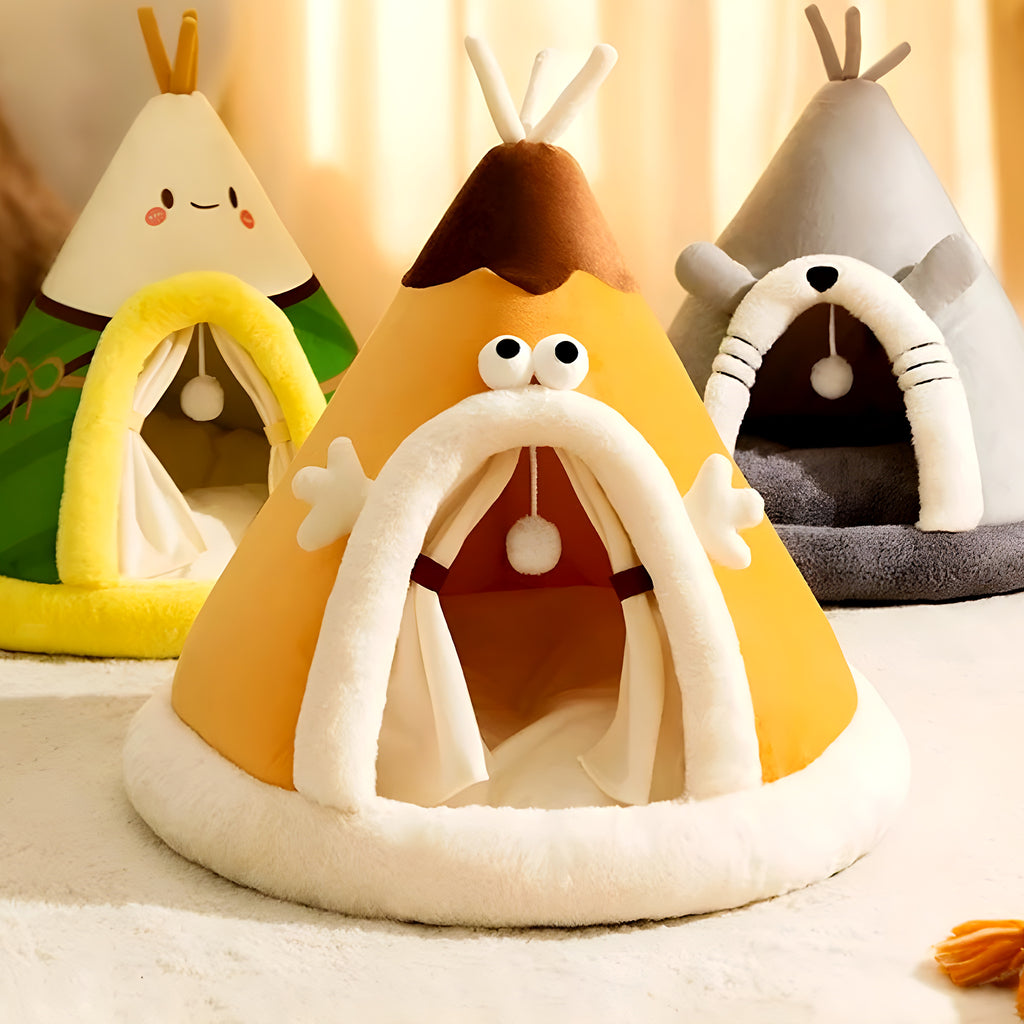Niche tipi en coton pour petit chien, 3 coloris