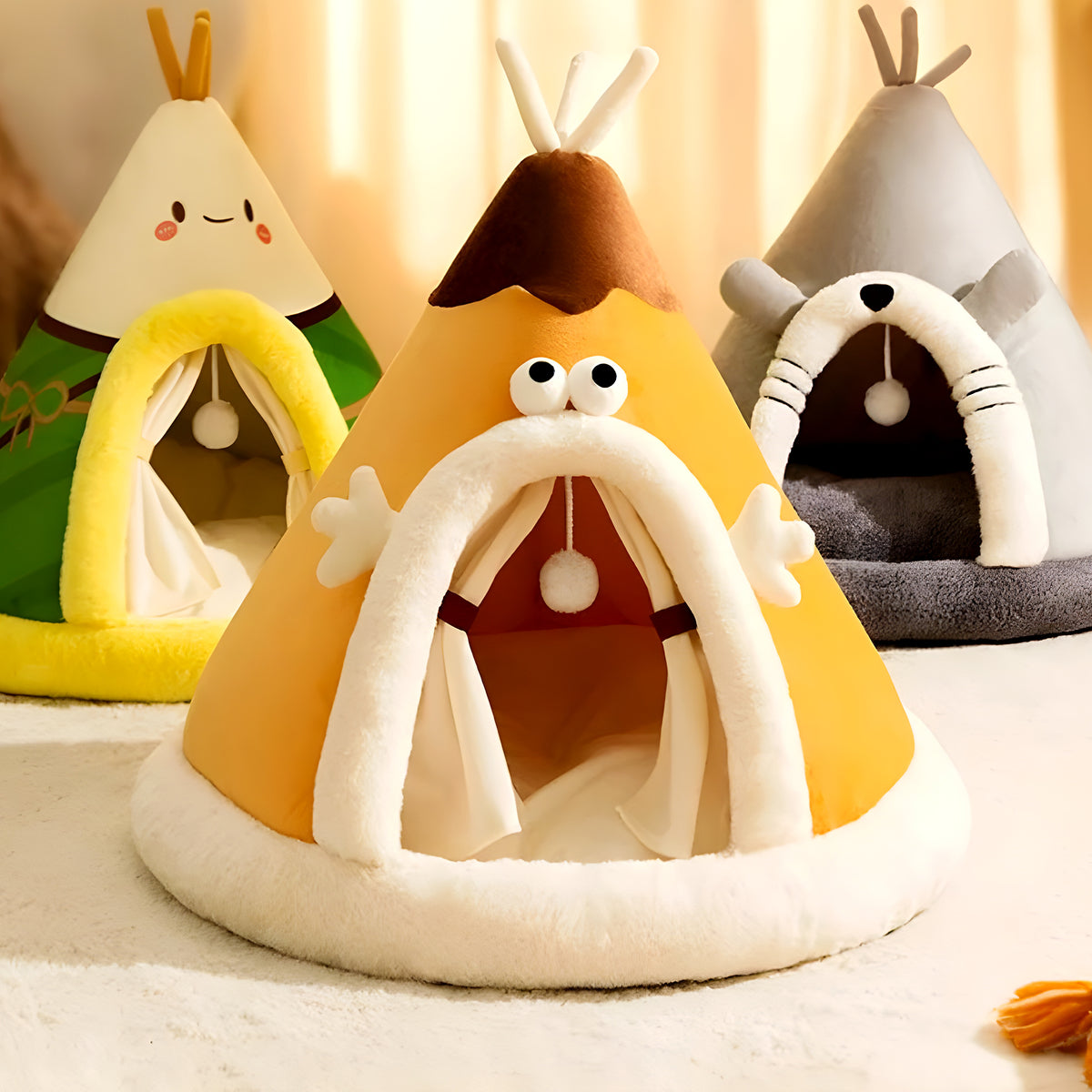 Niche tipi en coton pour petit chien, 3 coloris