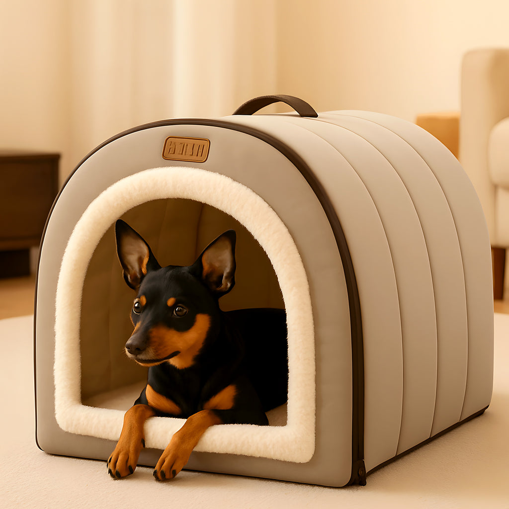 Niche transformable en panier 4 saisons pour petit chien