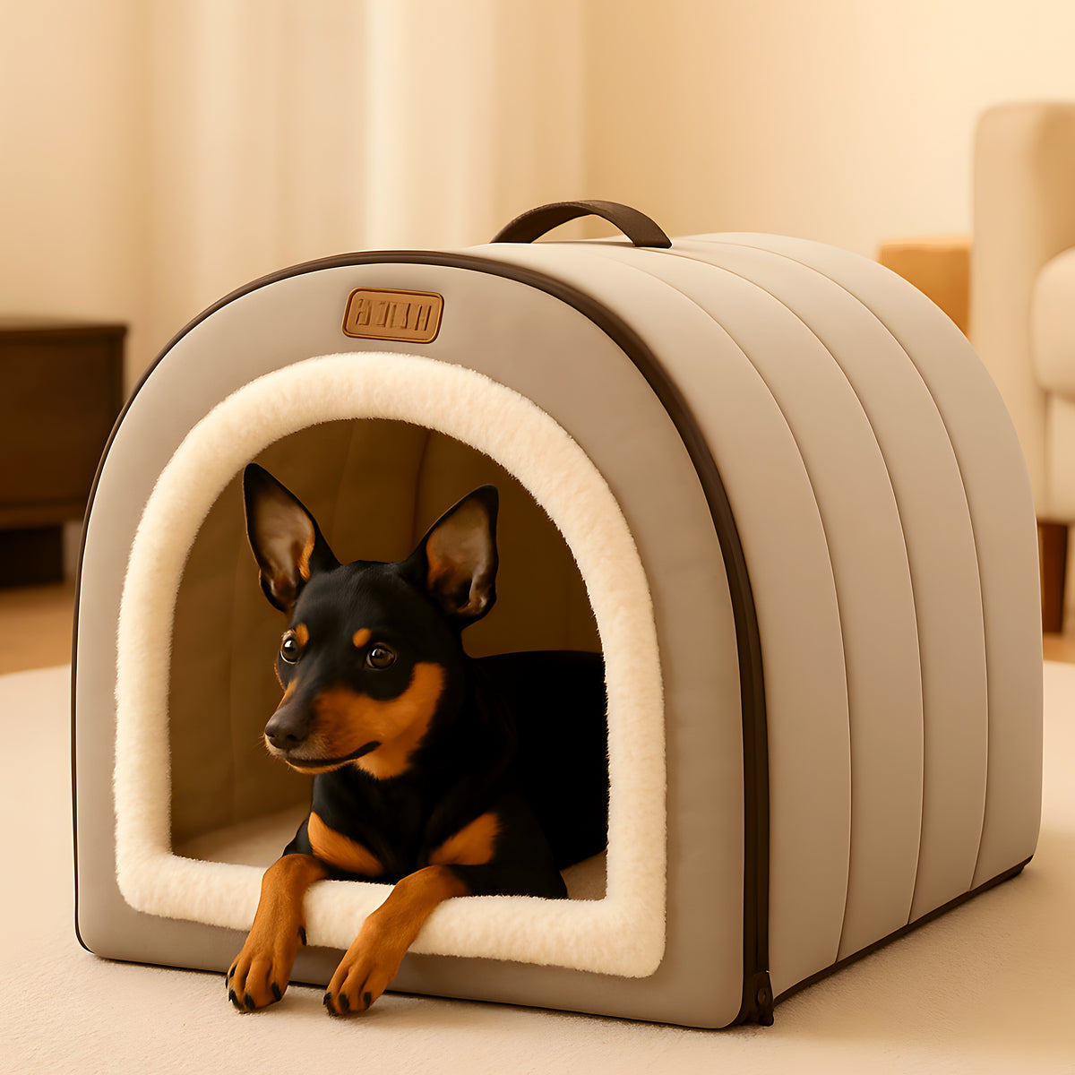 Niche transformable en panier 4 saisons pour petit chien