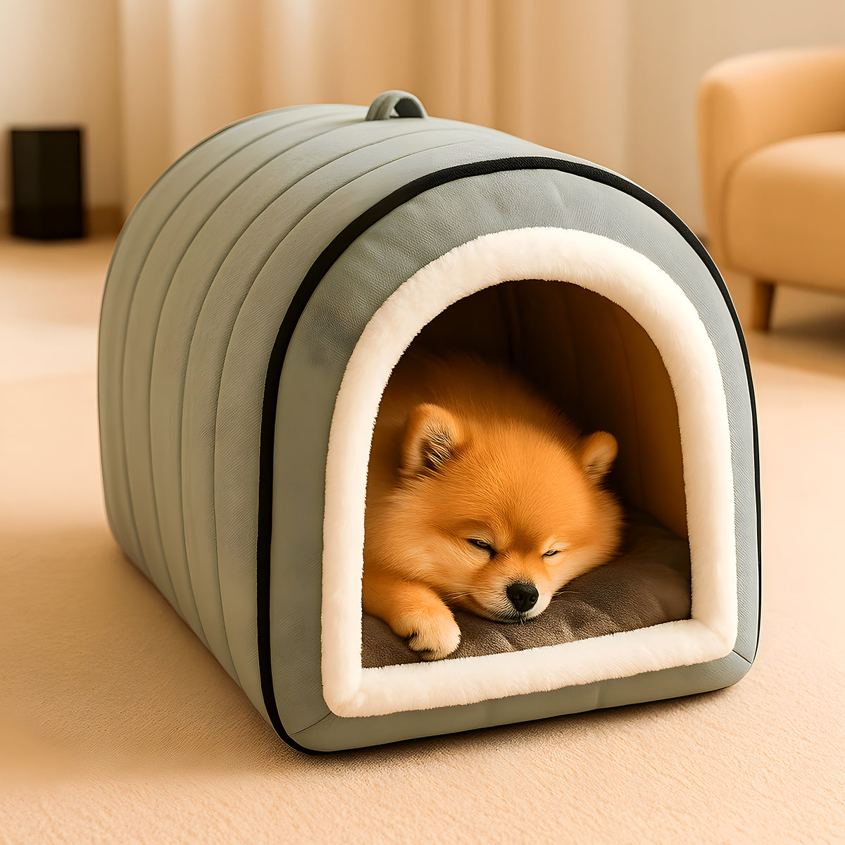 Niche transformable en panier 4 saisons pour petit chien