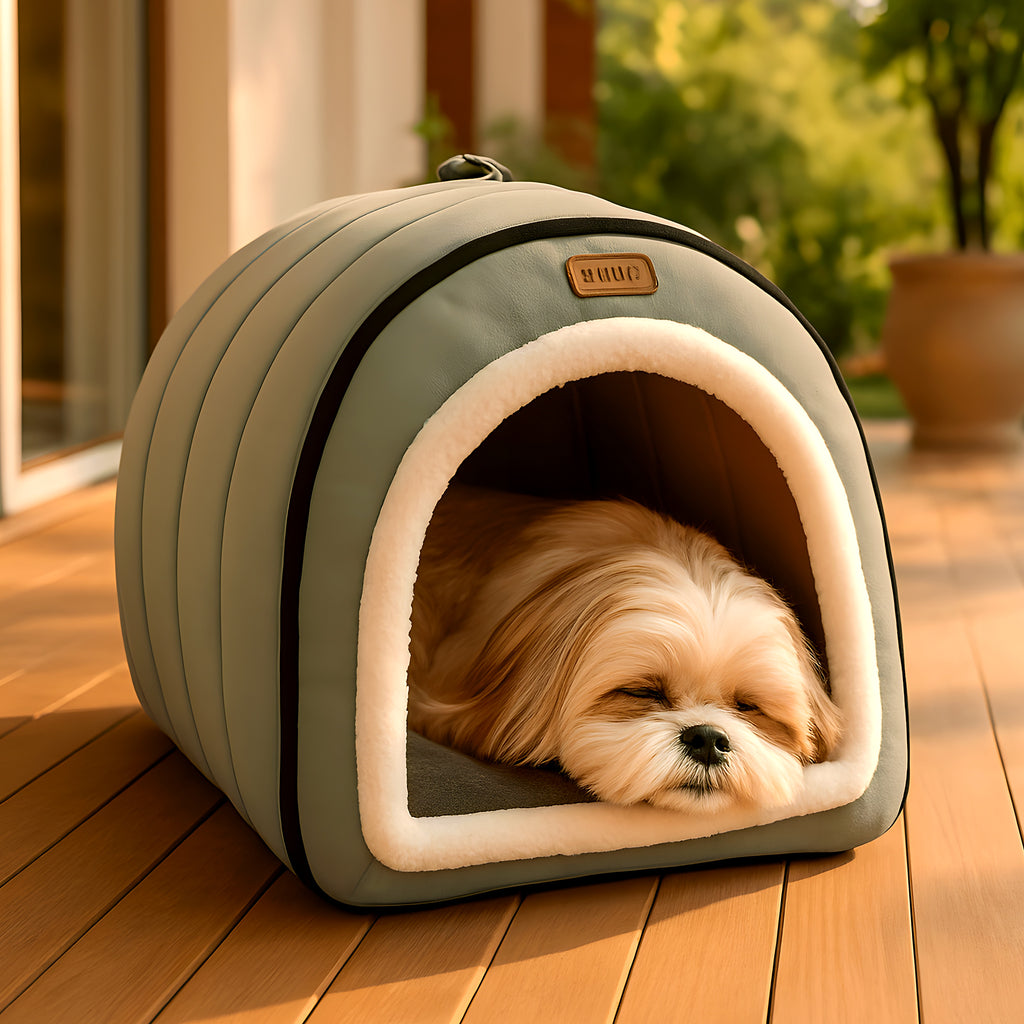 Niche transformable en panier 4 saisons pour petit chien