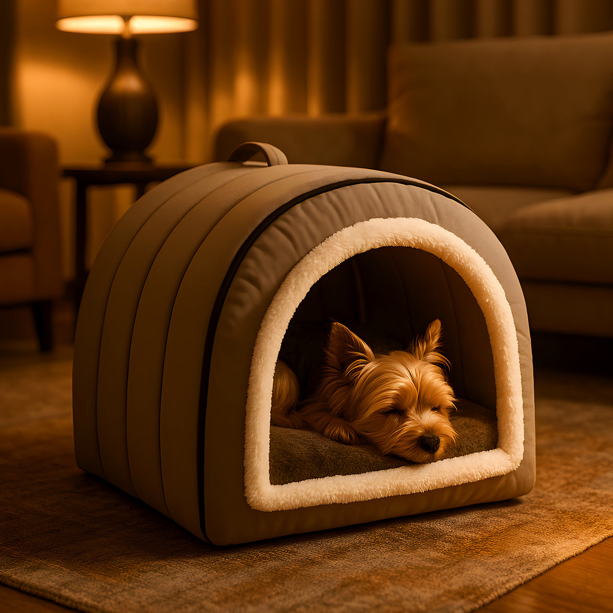 Niche transformable en panier 4 saisons pour petit chien