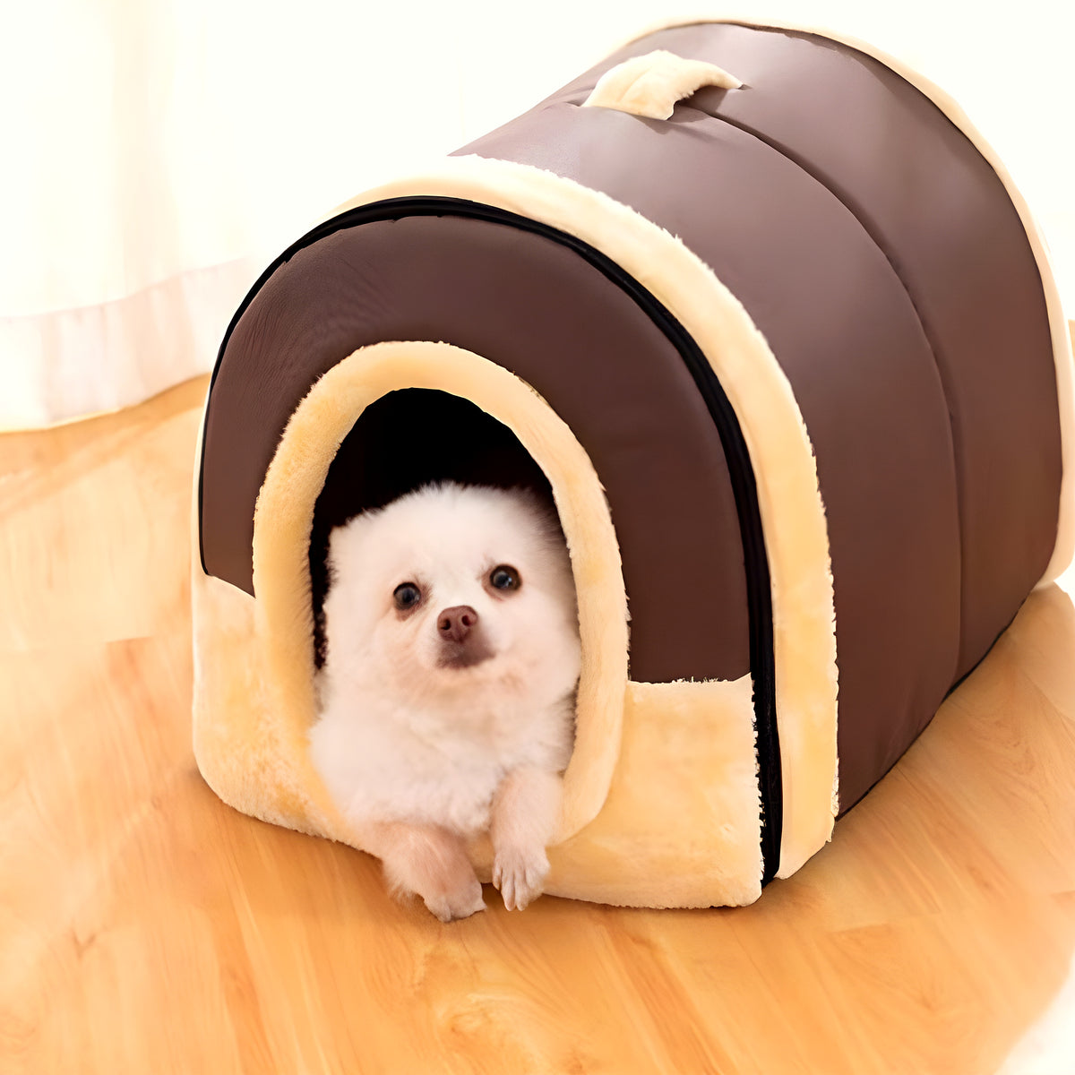 Niche transformable en panier pour mini chien