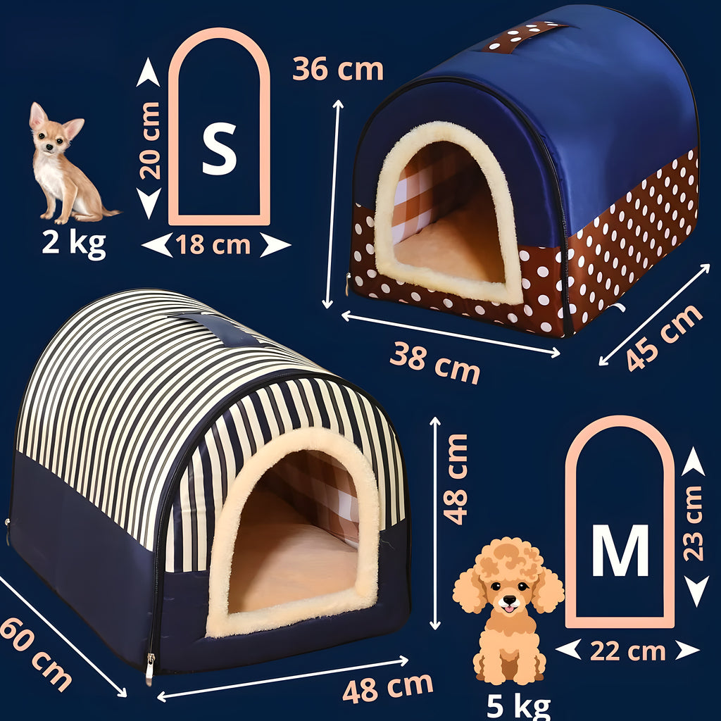 Niche transformable en panier pour mini chien