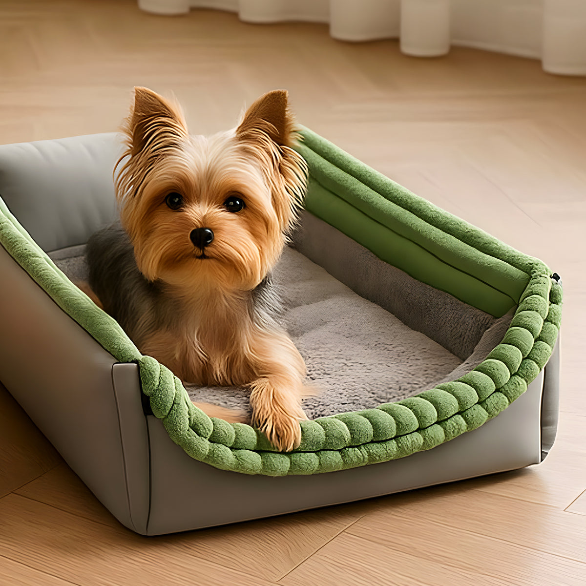 Niche transportable bordée de peluche anti-odeurs