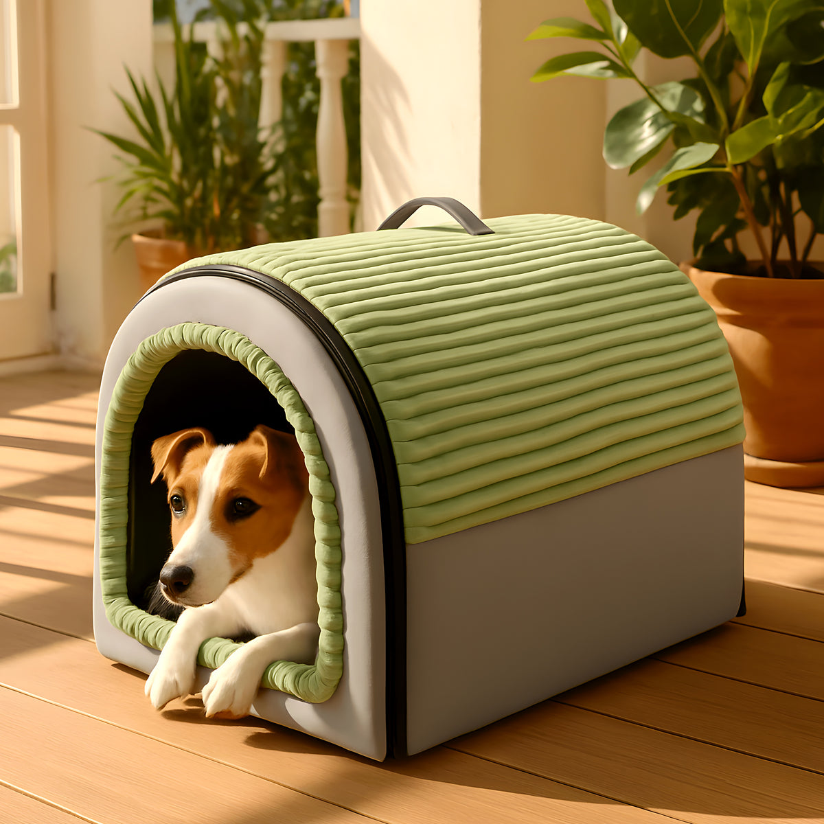 Niche transportable bordée de peluche anti-odeurs