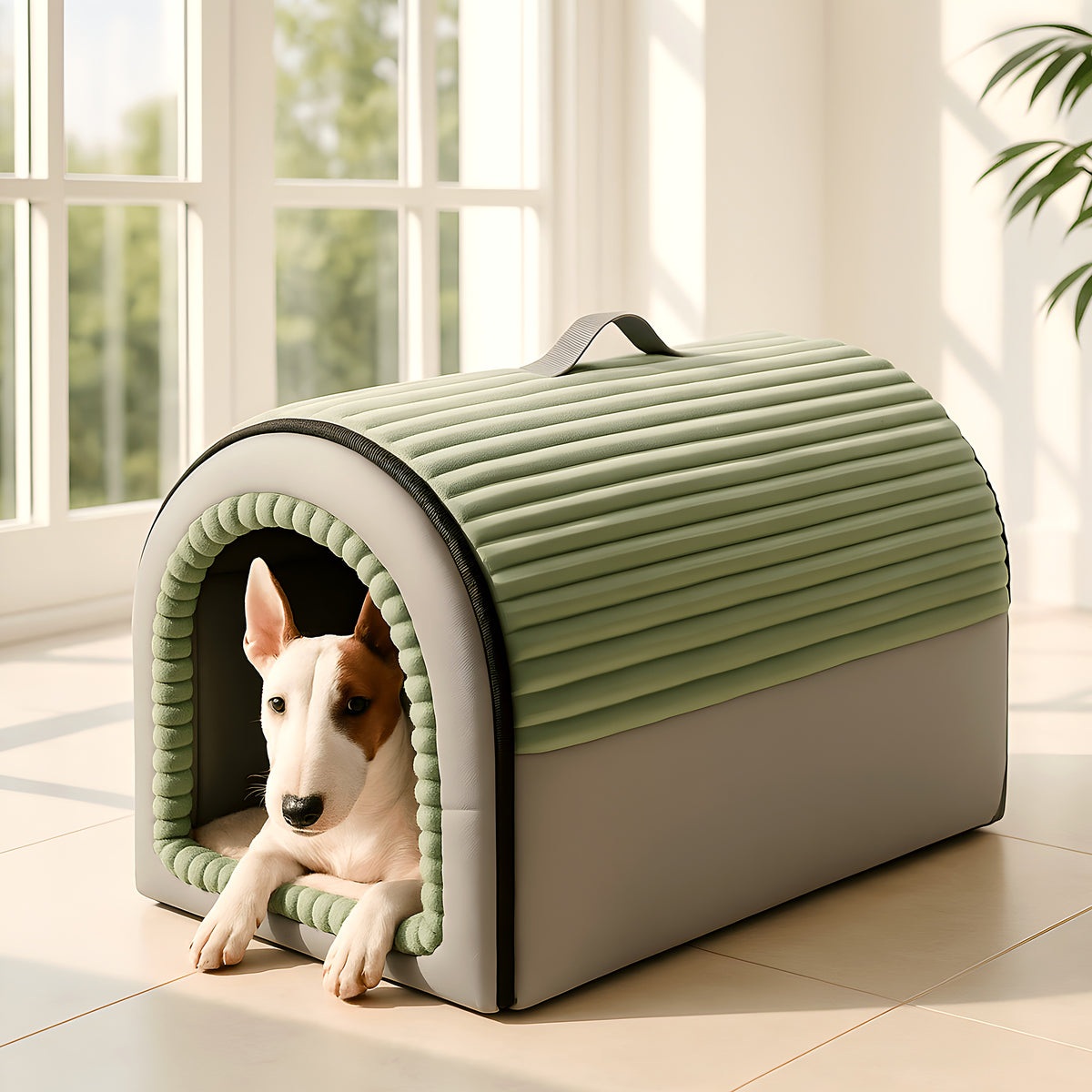 Niche transportable bordée de peluche anti-odeurs