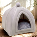 Niche yourte 2-en-1 pour mini chien, gris ou rose