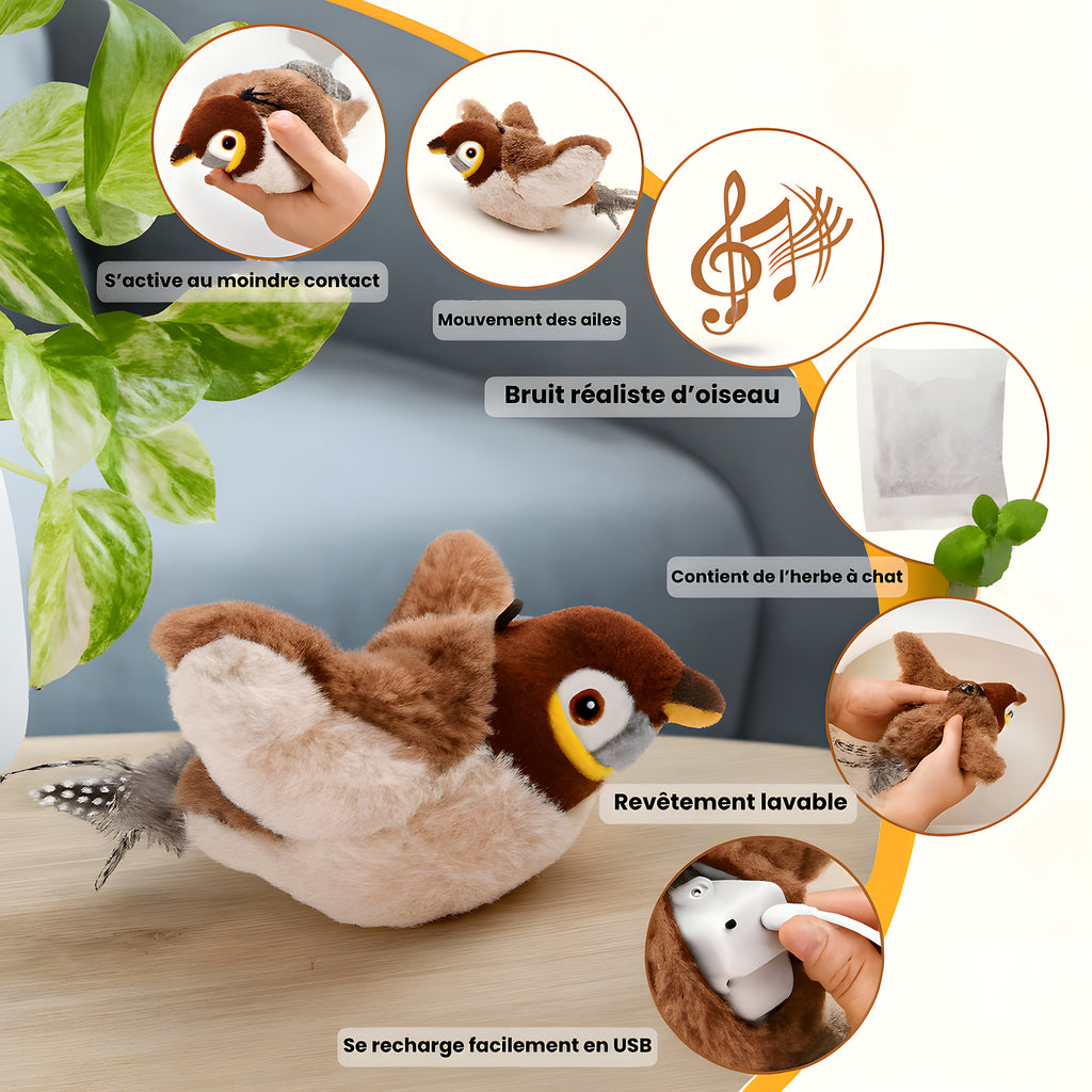 Oiseau interactif rechargeable