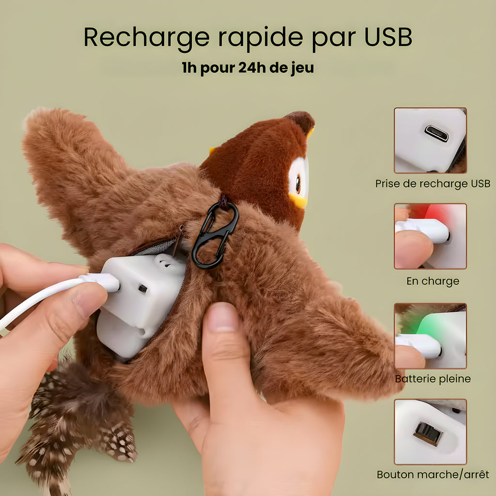Oiseau interactif rechargeable
