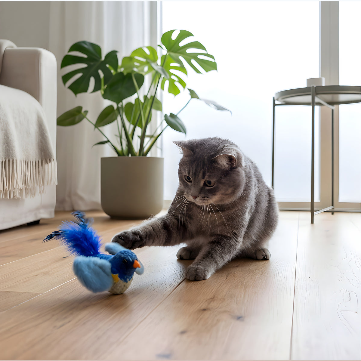 Oiseau jouet sonore pour chat