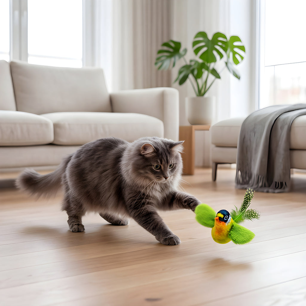 Oiseau jouet sonore pour chat