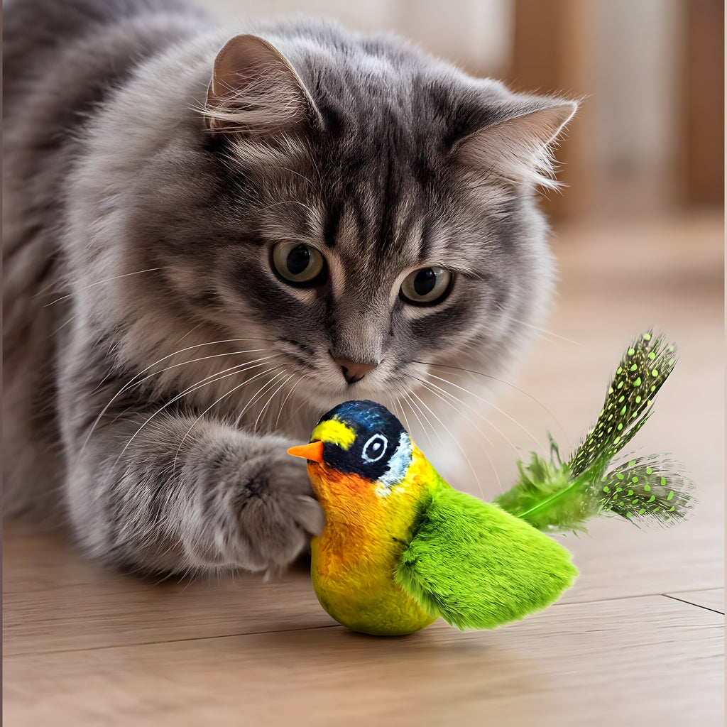 Oiseau jouet sonore pour chat