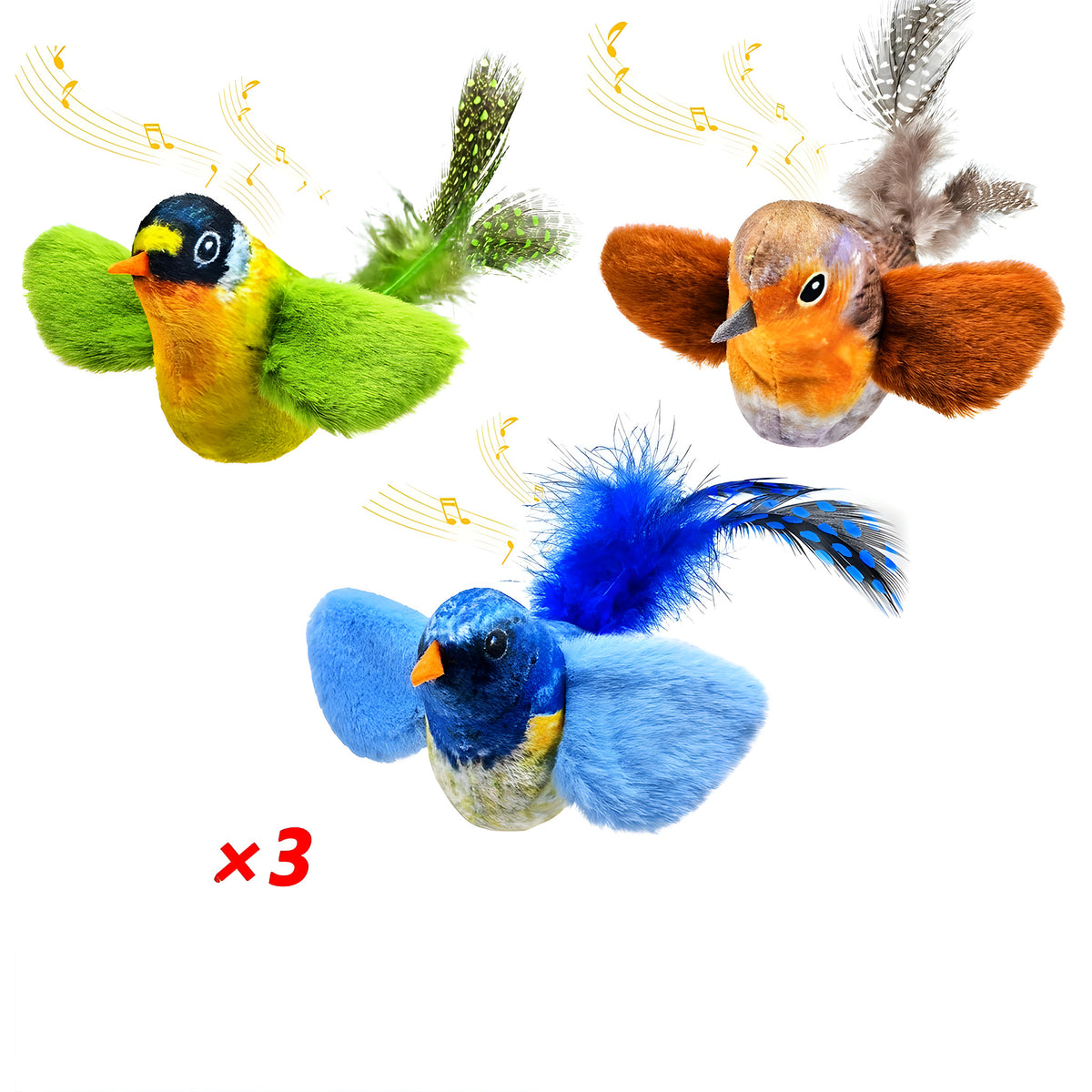 Oiseau jouet sonore pour chat