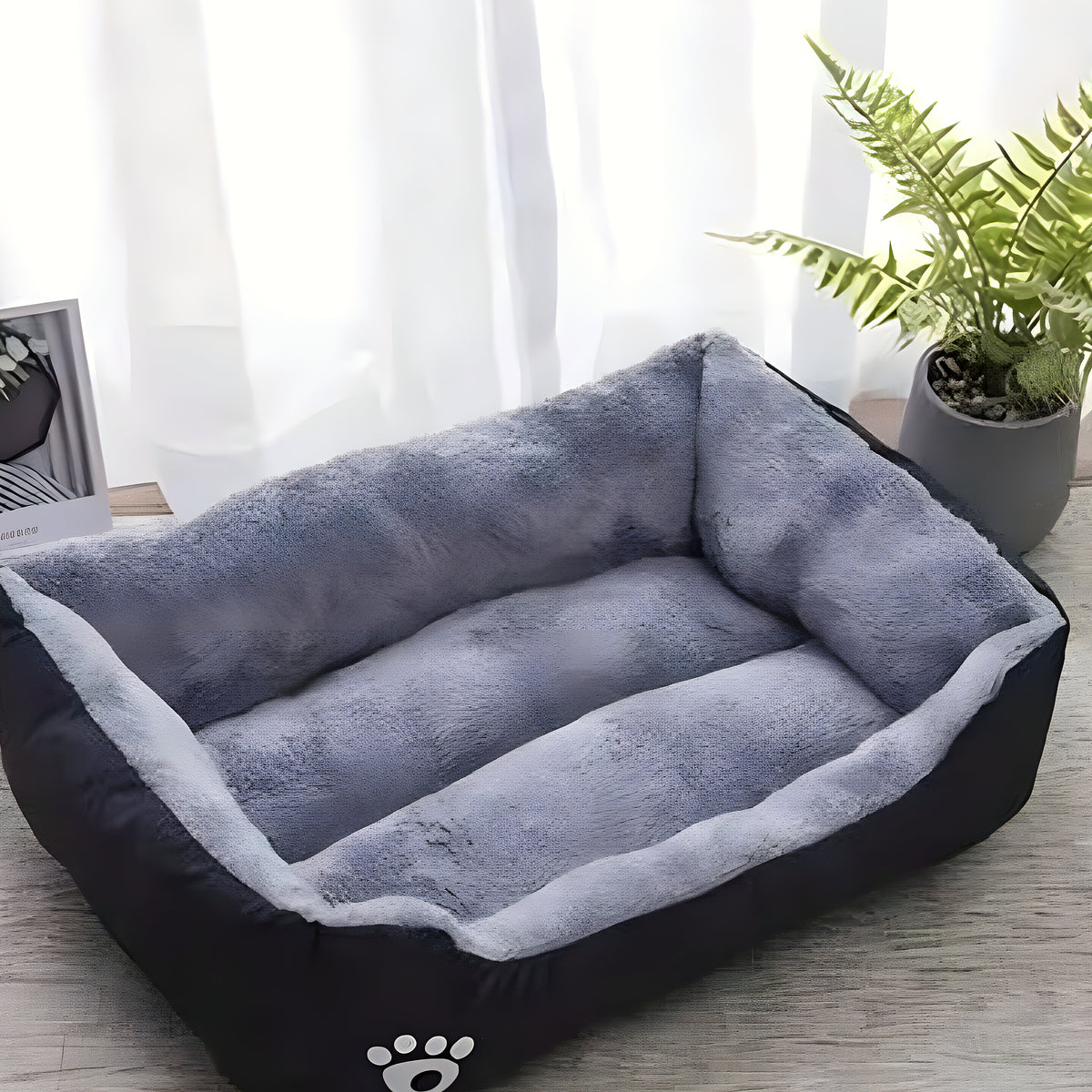 Panier à bords surélevés en coton pour chien, 6 couleurs