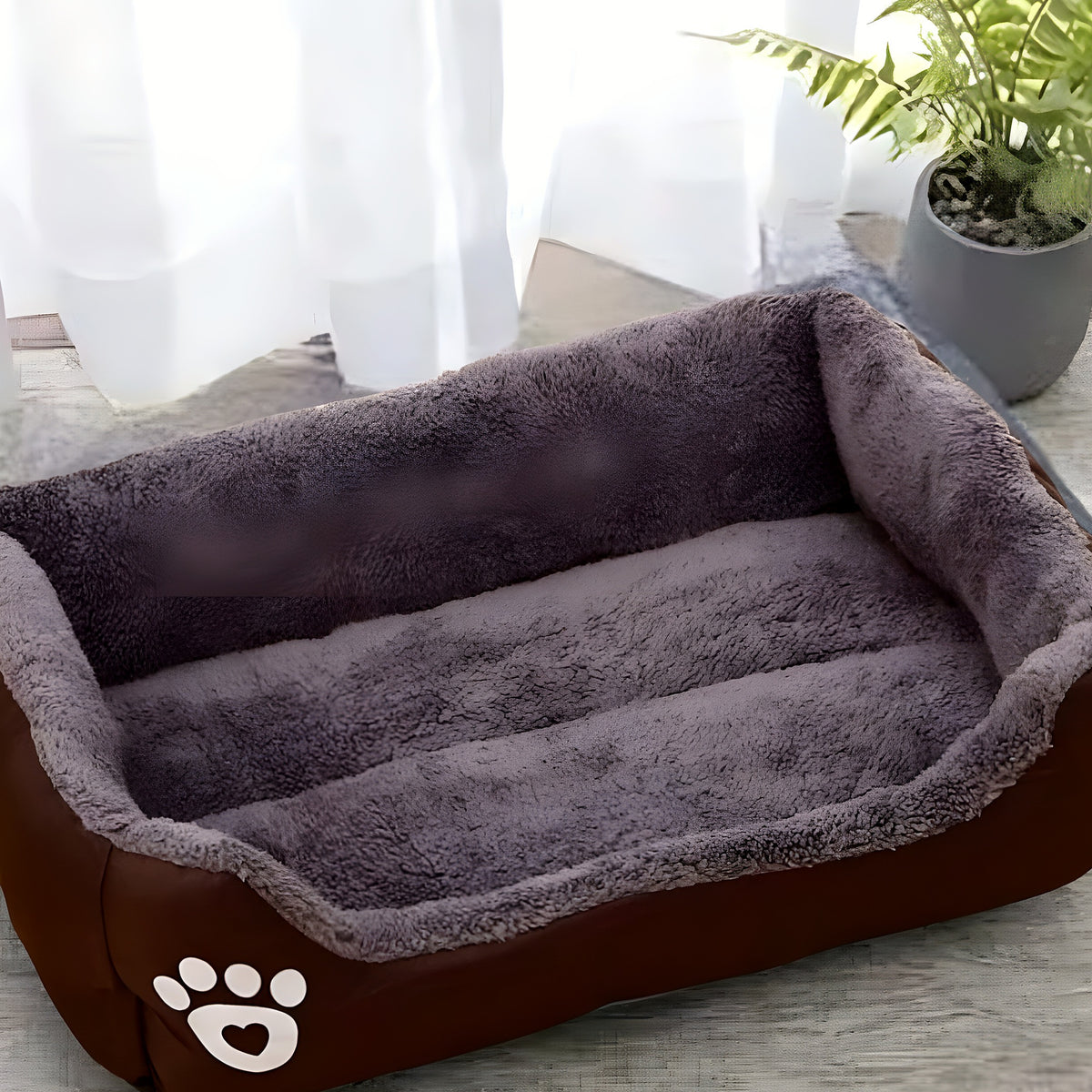 Panier à bords surélevés en coton pour chien, 6 couleurs