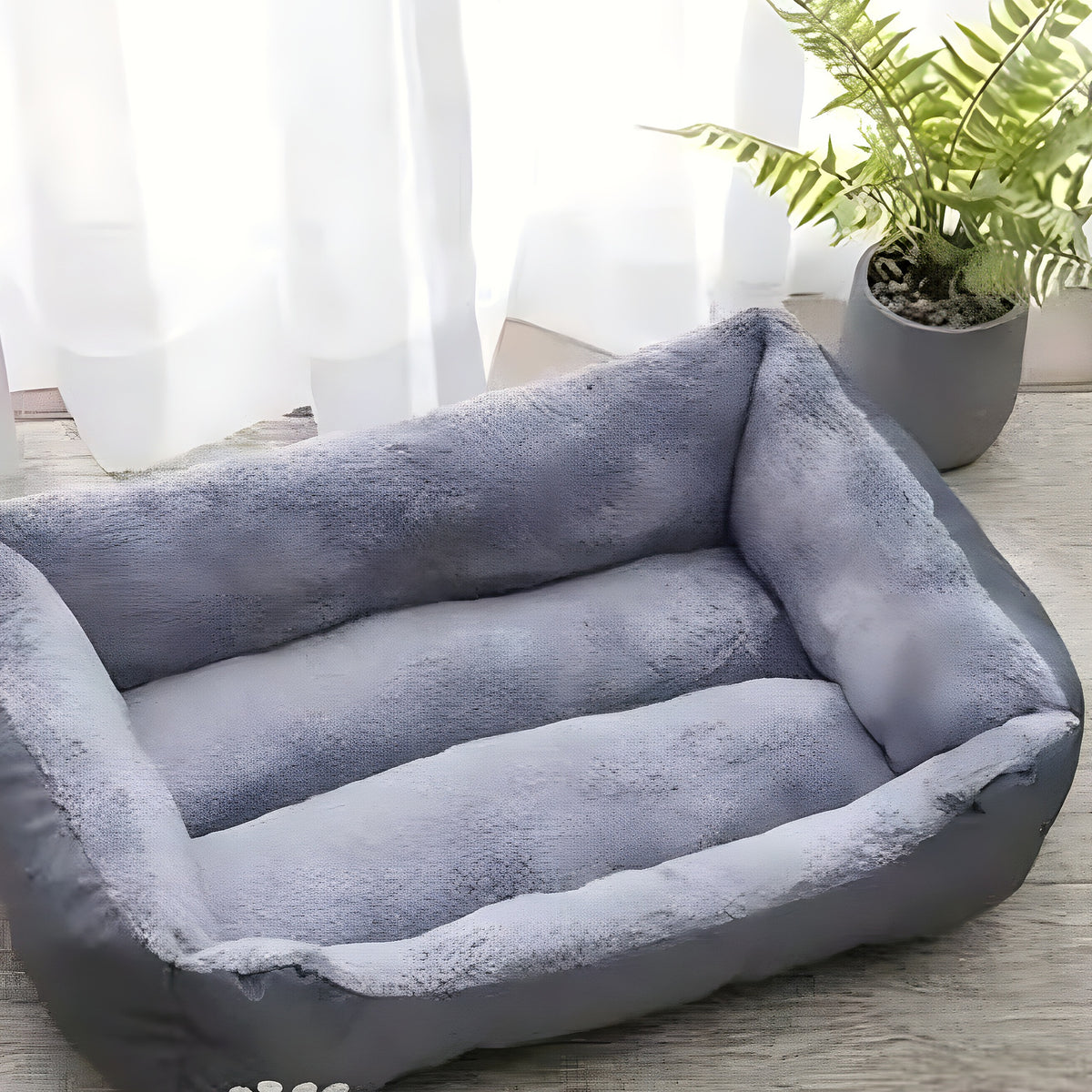 Panier à bords surélevés en coton pour chien, 6 couleurs